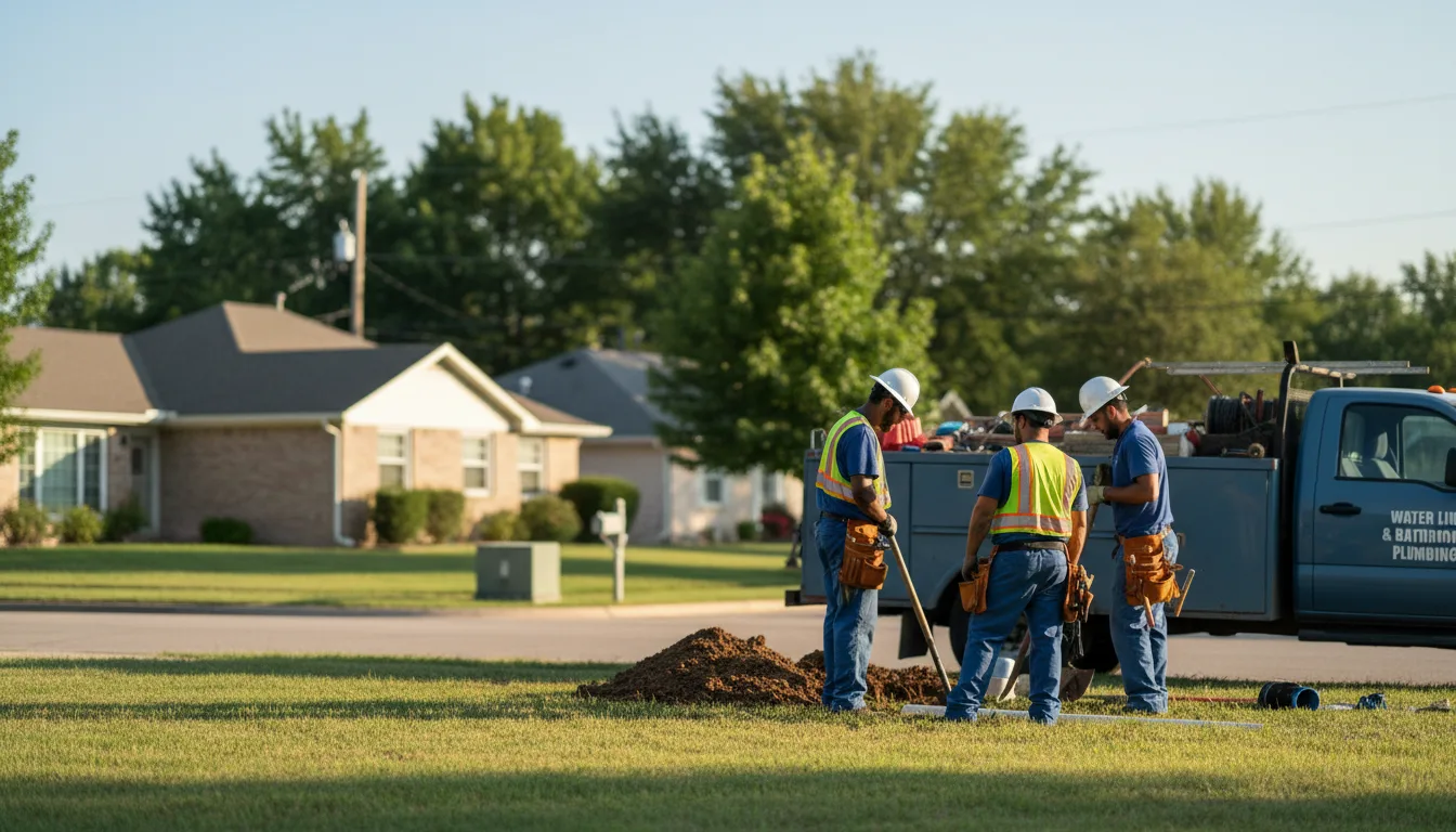 Residential water line and bathroom plumbing service in Riverside, TX